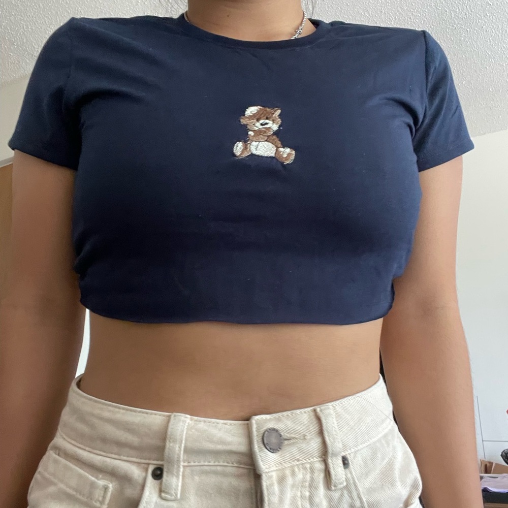 Teddy bear embroidered gildan shirt